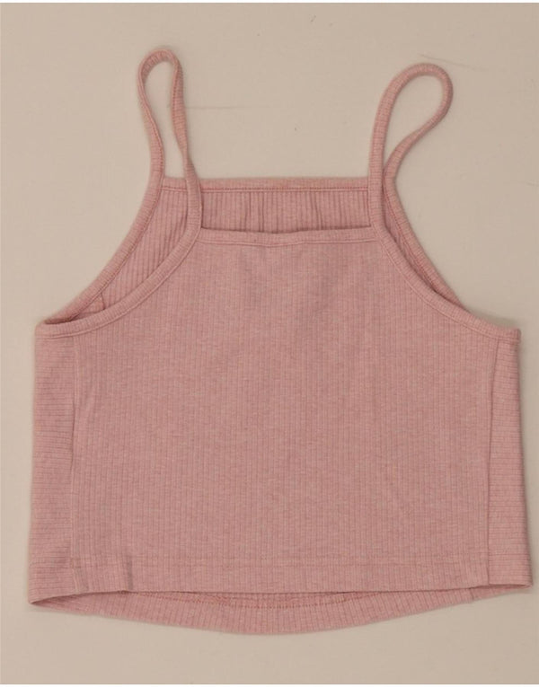 Top corto Adidas da donna UK 8/10 piccolo cotone rosa