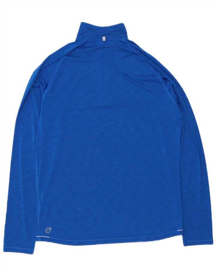 Maglia Puma da uomo con zip e collo a maniche lunghe, grande, in poliestere chiazzato blu