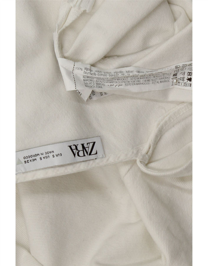 Tutina corta da donna ZARA UK 10 piccola in cotone bianco