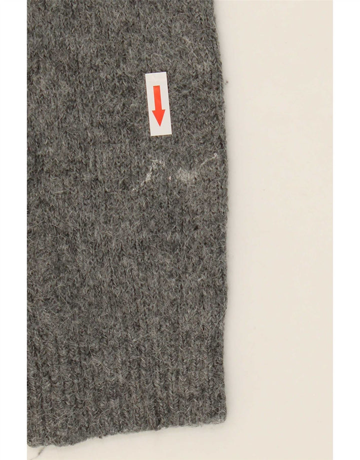 Maglione Zara da donna con scollo a V grafico UK 10 piccolo grigio