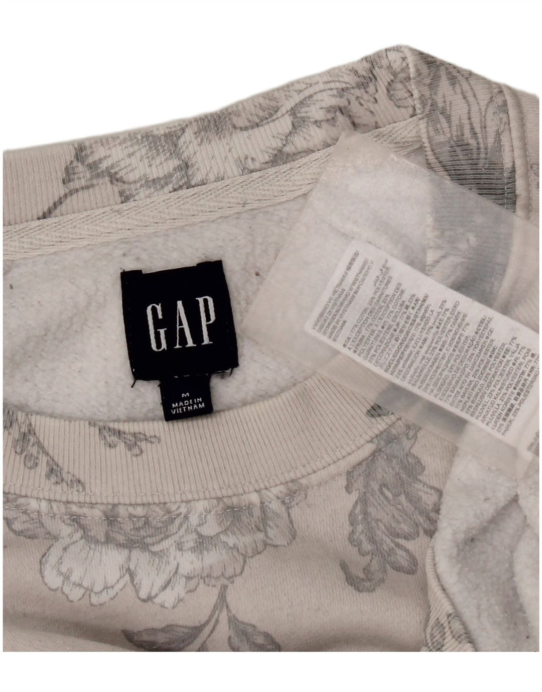 Felpa da donna Gap Jumper UK 14 Cotone floreale grigio medio