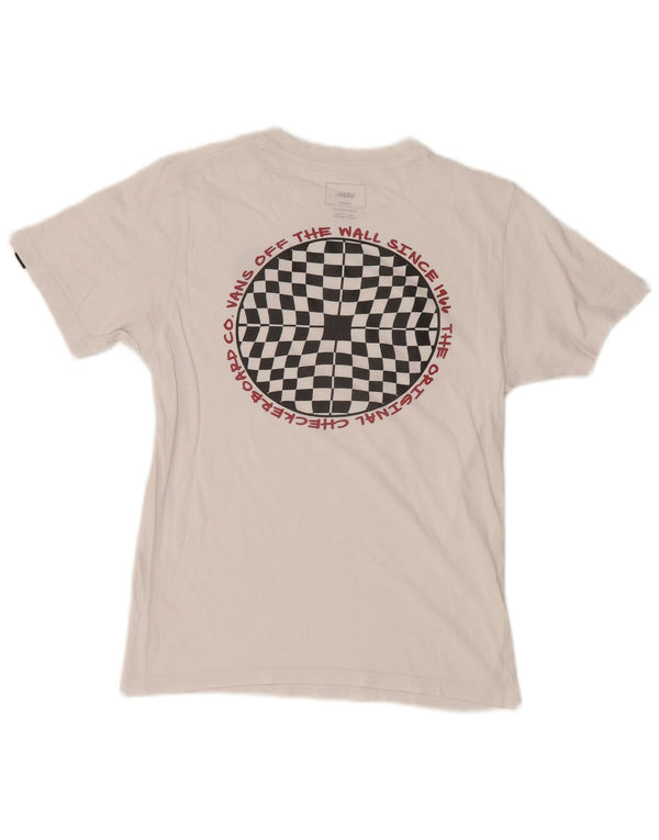 T-shirt grafica personalizzata da donna Vans, taglia UK 14, cotone bianco medio