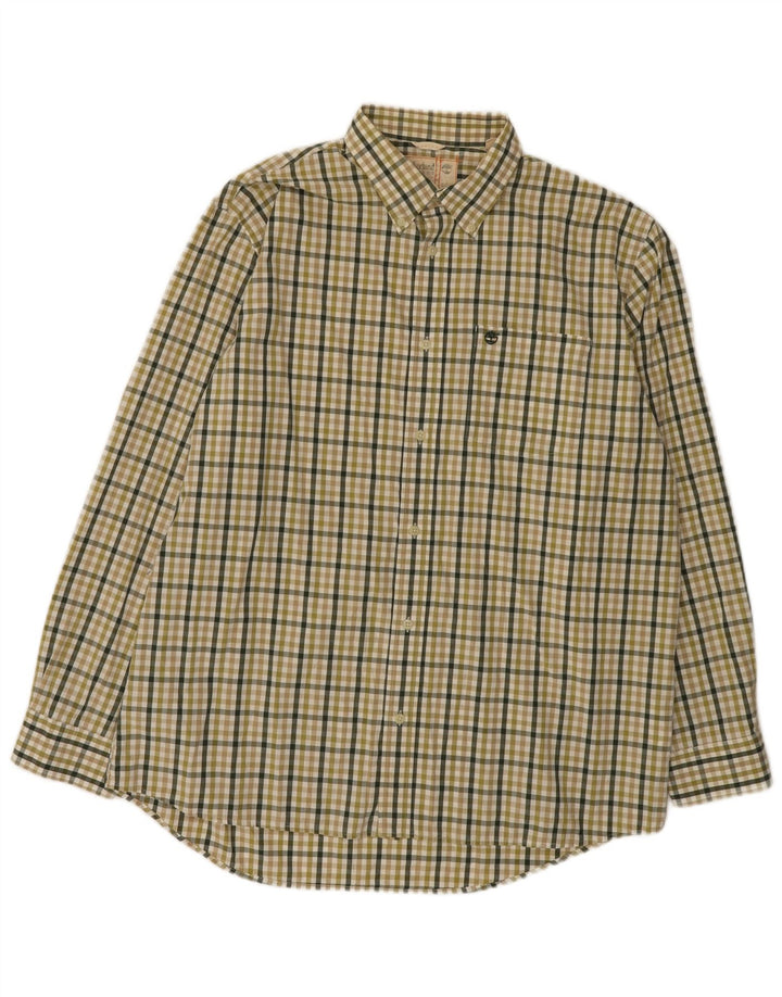 Camicia da uomo Timberland XL in cotone a quadretti verde