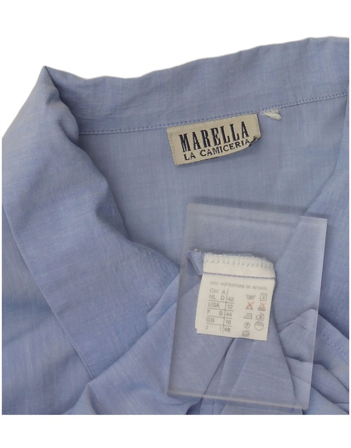 Camicia da donna Marella UK 16 grande cotone blu