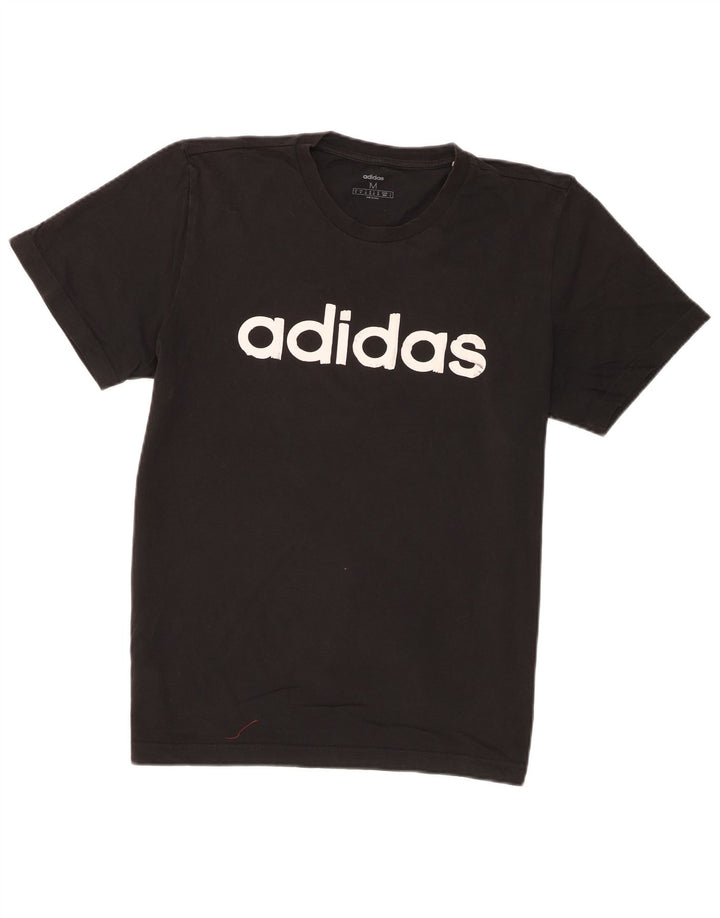 T-shirt grafica da uomo Adidas Top in cotone nero medio