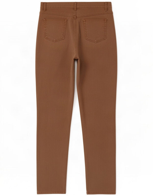 Marks & Spencer Jeans dritti da donna UK 20 2XL W38 L31 Marrone Cotone