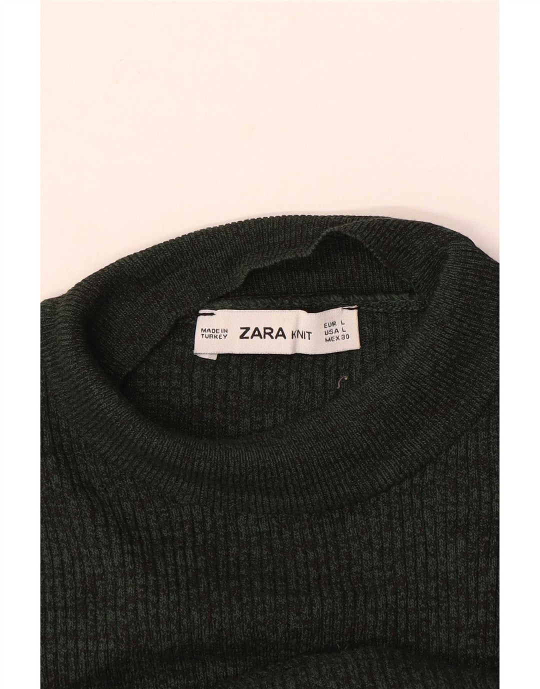 Maglione maglione a collo alto da donna Zara UK 14 grande cachi