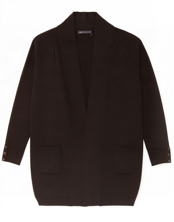 Maglione cardigan aperto da donna Marks & Spencer UK 14 acrilico nero medio