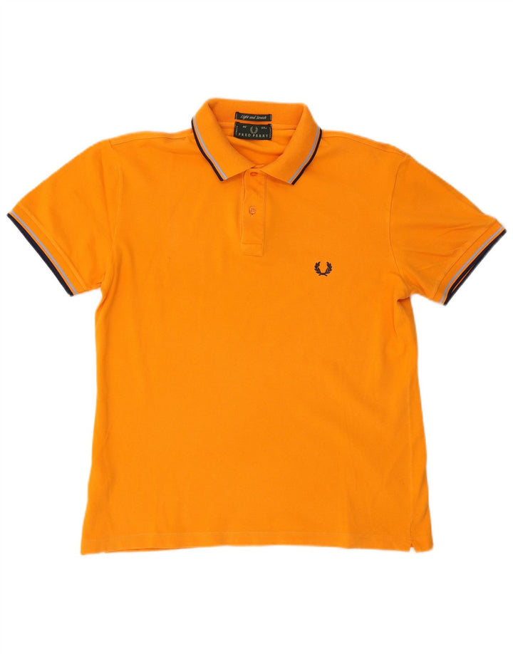 Polo Fred Perry da uomo leggera ed elasticizzata, grande, in cotone arancione