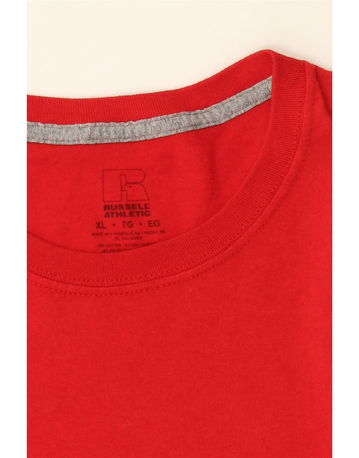RUSSELL ATHLETIC Mens T-Shirt Top XL Red Cotton Vintage Russell Athletic and Second-Hand Russell Athletic from Messina Hembry 