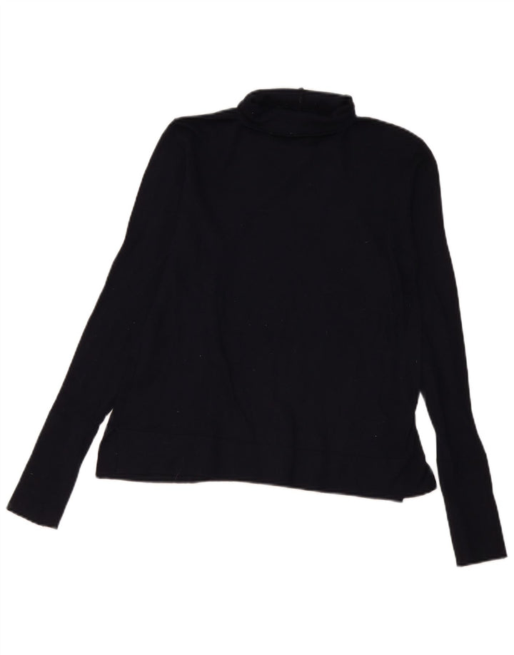 Top Blusa Donna Zara UK 12 Medio Blu Navy Modal