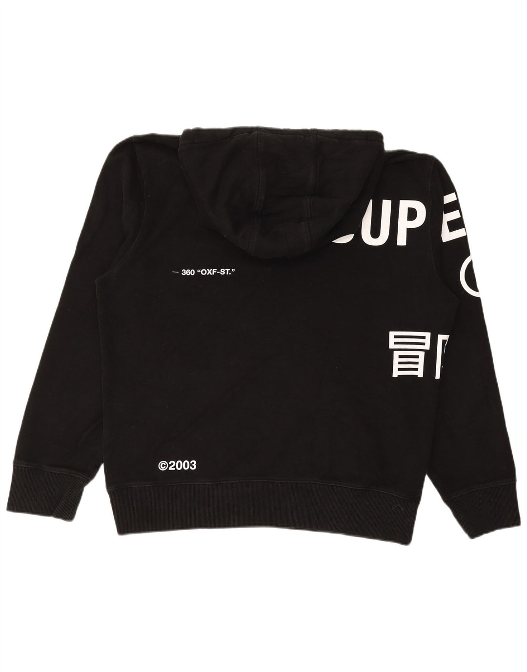 Felpa con cappuccio grafica da uomo SUPERDRY XL in cotone nero