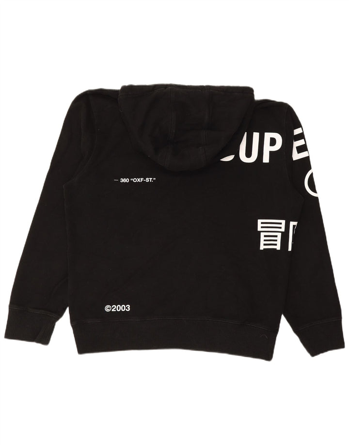 Felpa con cappuccio grafica da uomo SUPERDRY XL in cotone nero