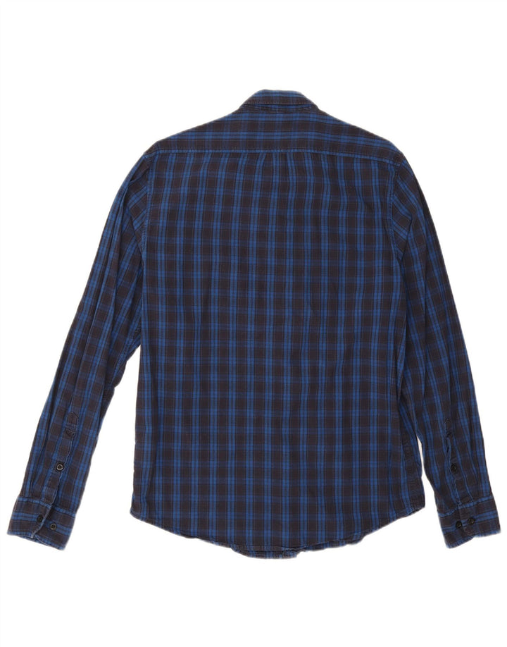 Camicia in flanella da uomo Lee in cotone a quadri blu navy medio
