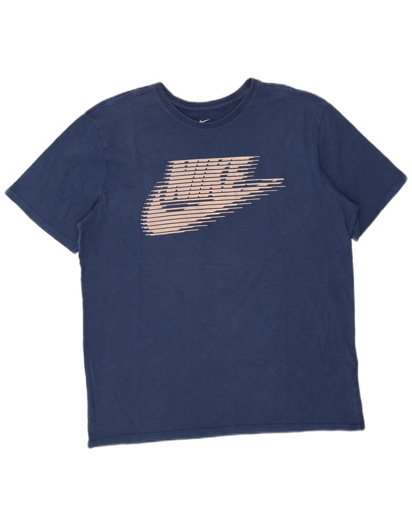 T-shirt grafica Nike da uomo con taglio atletico, XL, cotone blu