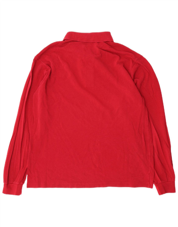 Polo da uomo a maniche lunghe Lacoste taglia 4, cotone rosso medio