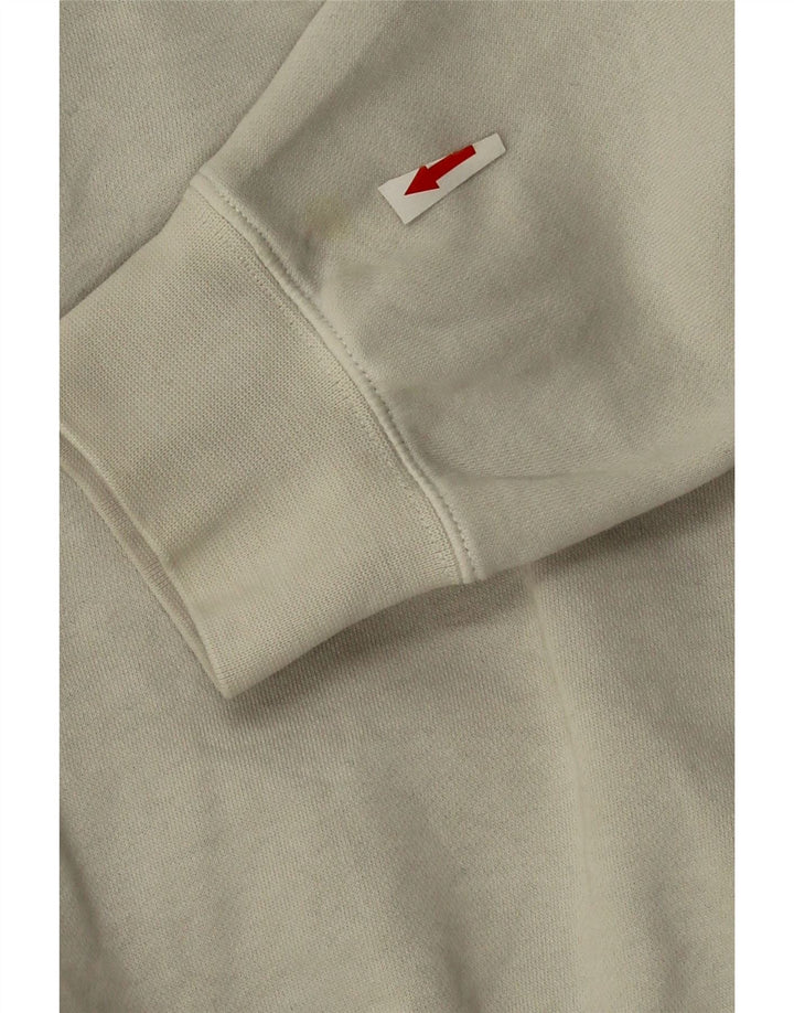Felpa con cappuccio da uomo Nike Large in cotone bianco sporco