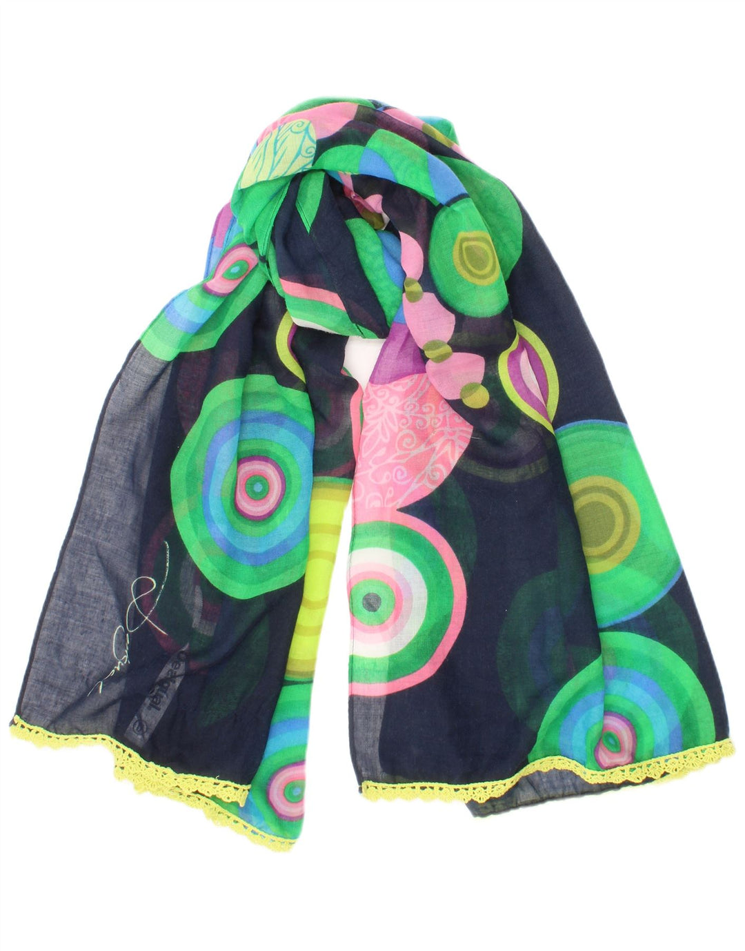Desigual Sciarpa rettangolare da donna taglia unica multicolore bohémien