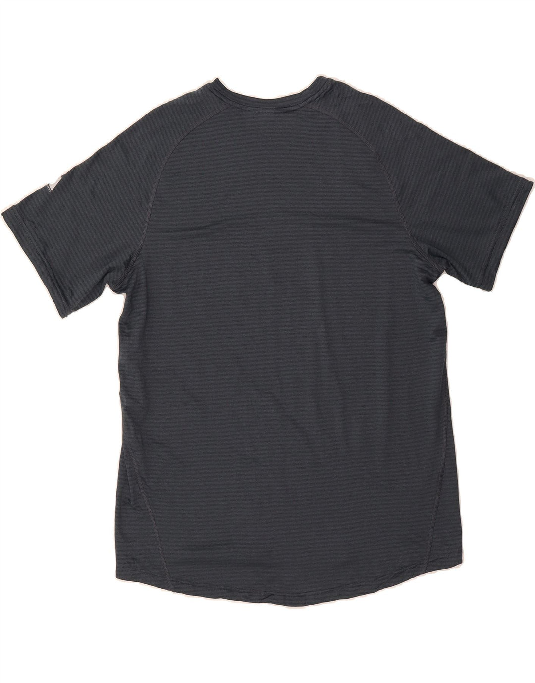 EDDIE BAUER Mens T-Shirt Top Large Navy Blue Pinstripe Polyester Vintage Eddie Bauer and Second-Hand Eddie Bauer from Messina Hembry 
