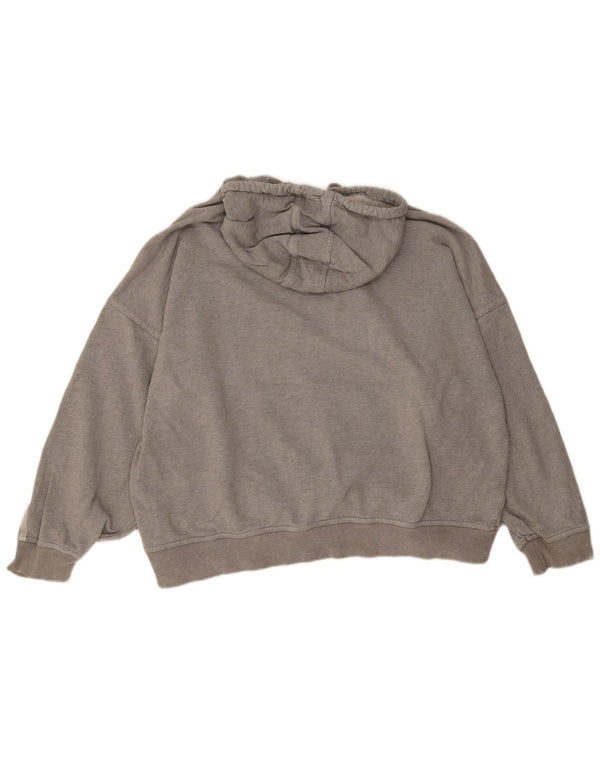 Felpa con cappuccio oversize da donna Adidas UK 14 cotone grigio medio