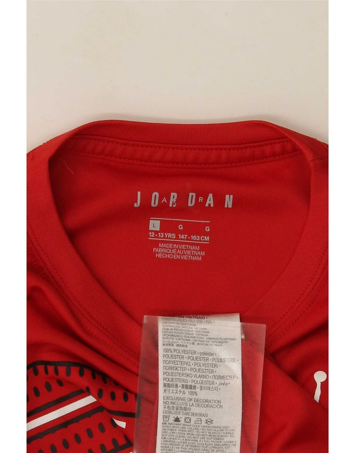 T-shirt grafica Jordan da ragazzo, 12-13 anni, grande, rossa, in poliestere
