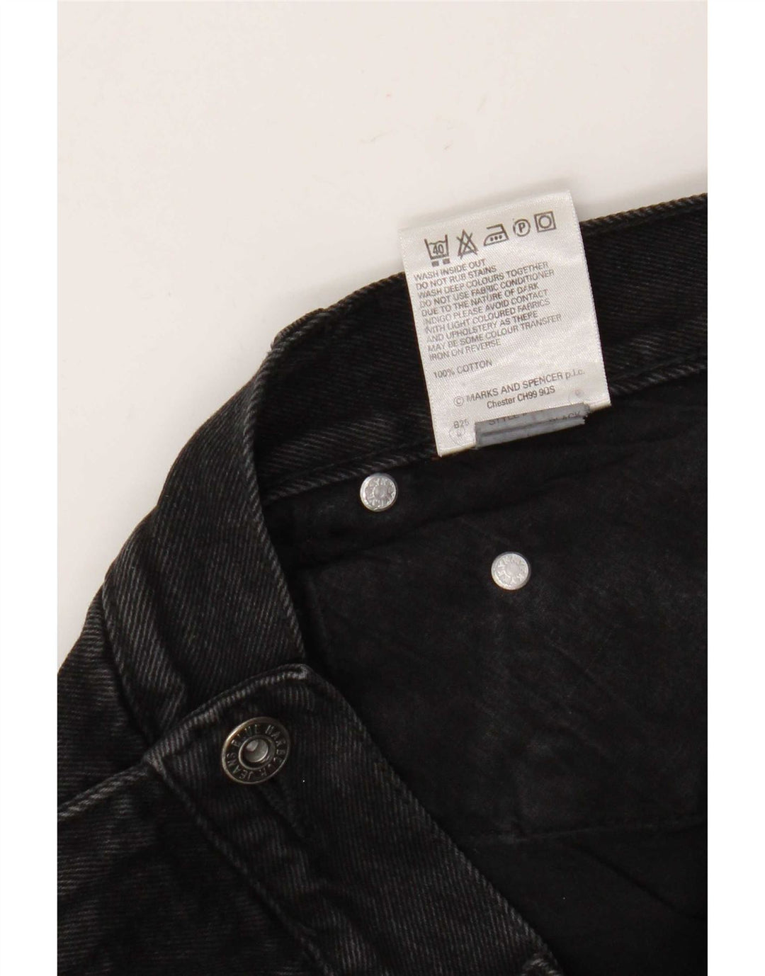 Jeans dritti da uomo Marks & Spencer Blue Harbour W38 L31 cotone nero