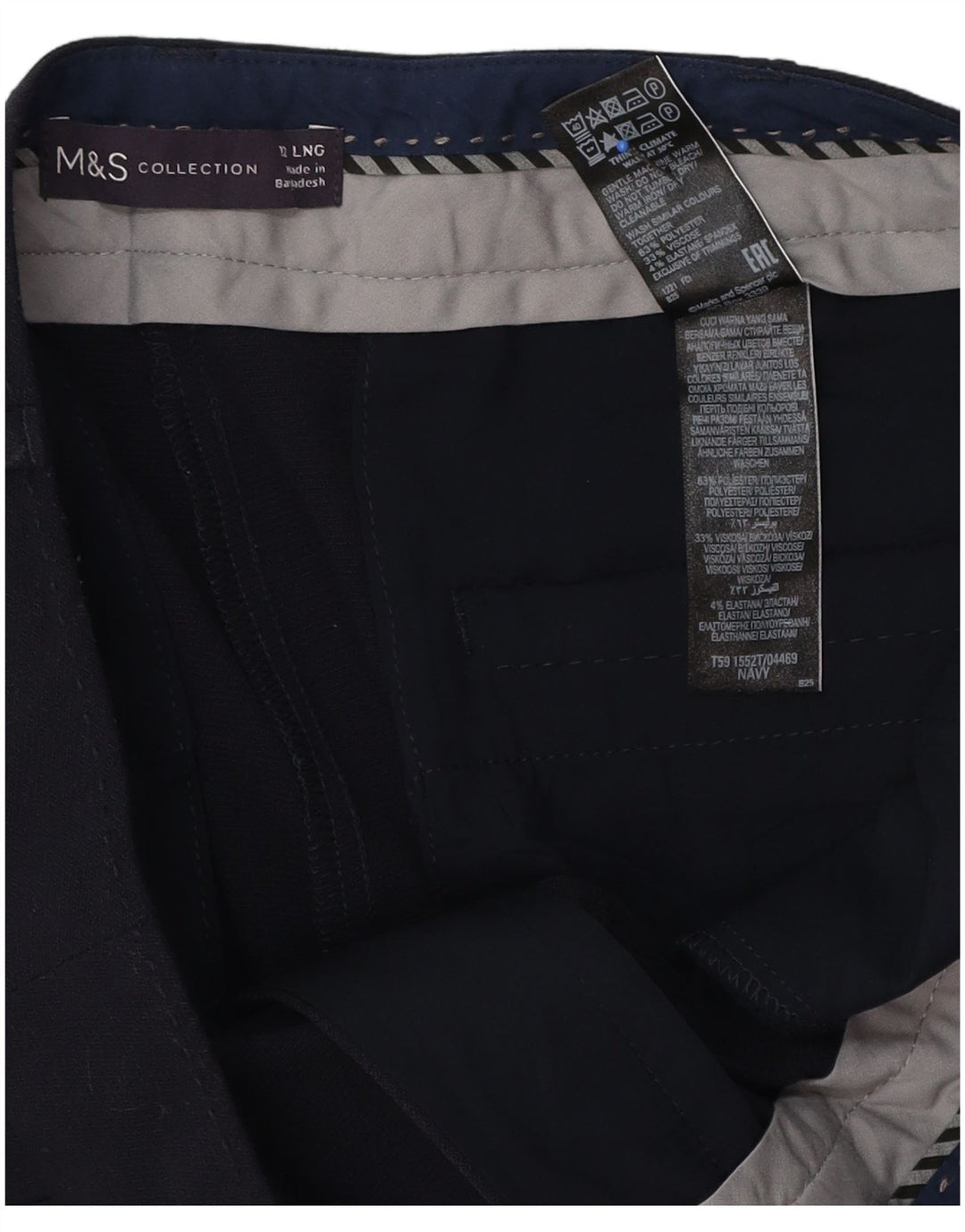 Pantaloni da abito da donna Marks & Spencer UK 12 medi W34 L32 Blu navy