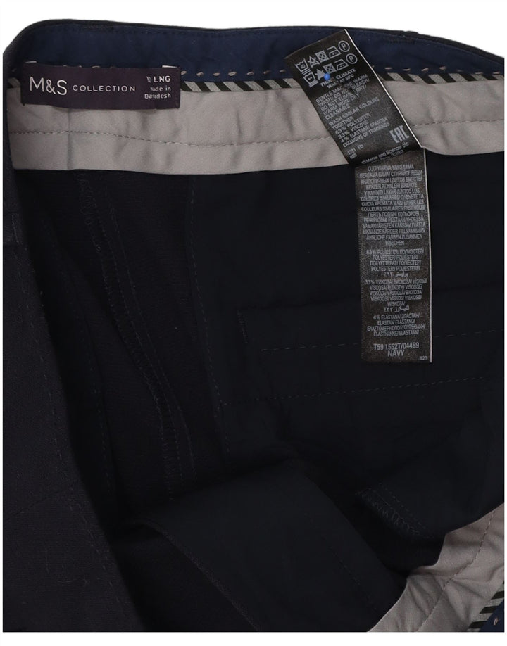 Pantaloni da abito da donna Marks & Spencer UK 12 medi W34 L32 Blu navy
