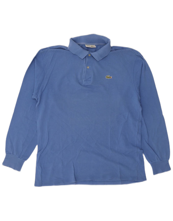 Polo da uomo a maniche lunghe Lacoste taglia 5 grande in cotone blu