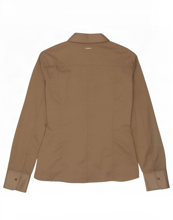 Camicia da donna Hugo Boss UK 14 grande cotone kaki