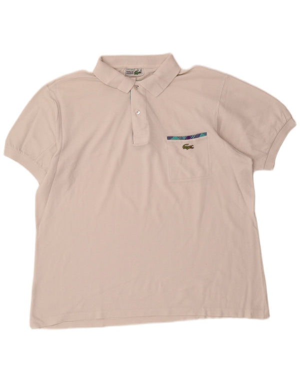 Polo da uomo Lacoste taglia 6 XL in cotone bianco