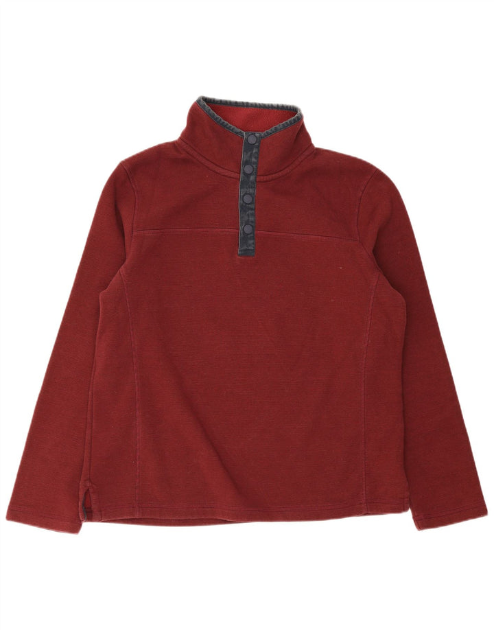 Felpa da uomo con collo abbottonato Fat Face Maglione grande in cotone bordeaux