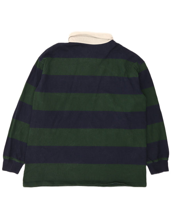 Polo Ralph Lauren Maglia da rugby a maniche lunghe da uomo grande 4XL Cotone a righe verdi