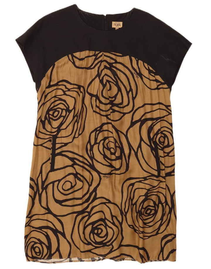 ALVIERO MARTINI Womens Shift Dress IT 48 XL Beige Floral Viscose