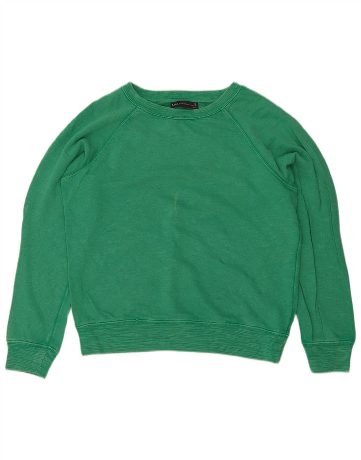 Felpa oversize da donna Marks & Spencer UK 10 piccola in cotone verde