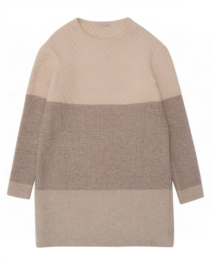 Abito maglione Zara da donna UK 10 piccolo in poliestere color block multicolore