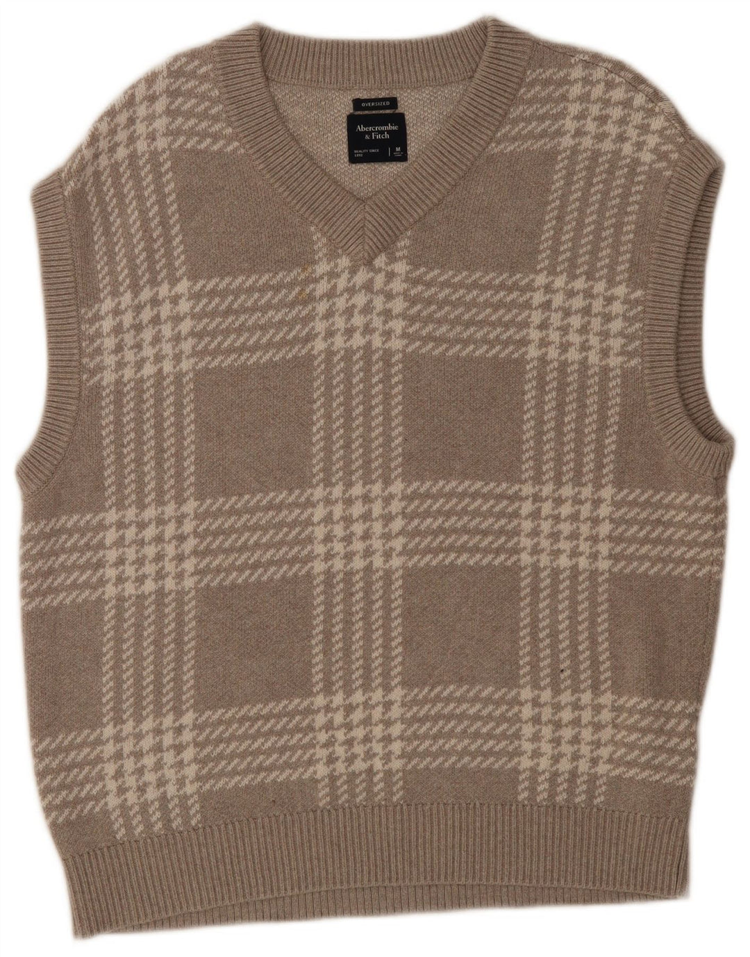 Canotta oversize da uomo Abercrombie & Fitch, pied de poule grigio medio