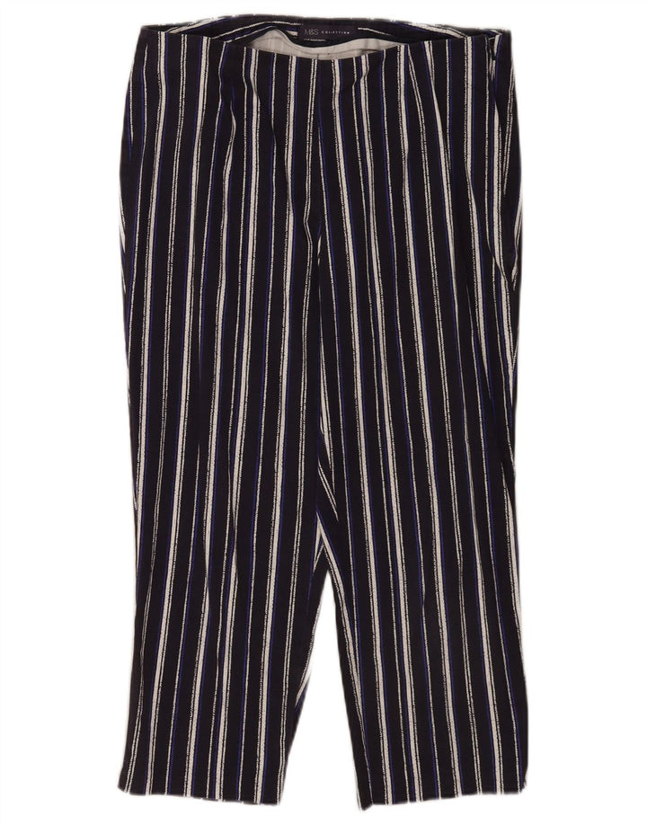 Pantaloni Capri da donna Marks & Spencer UK 12 Medium W30 L20 Blu Navy