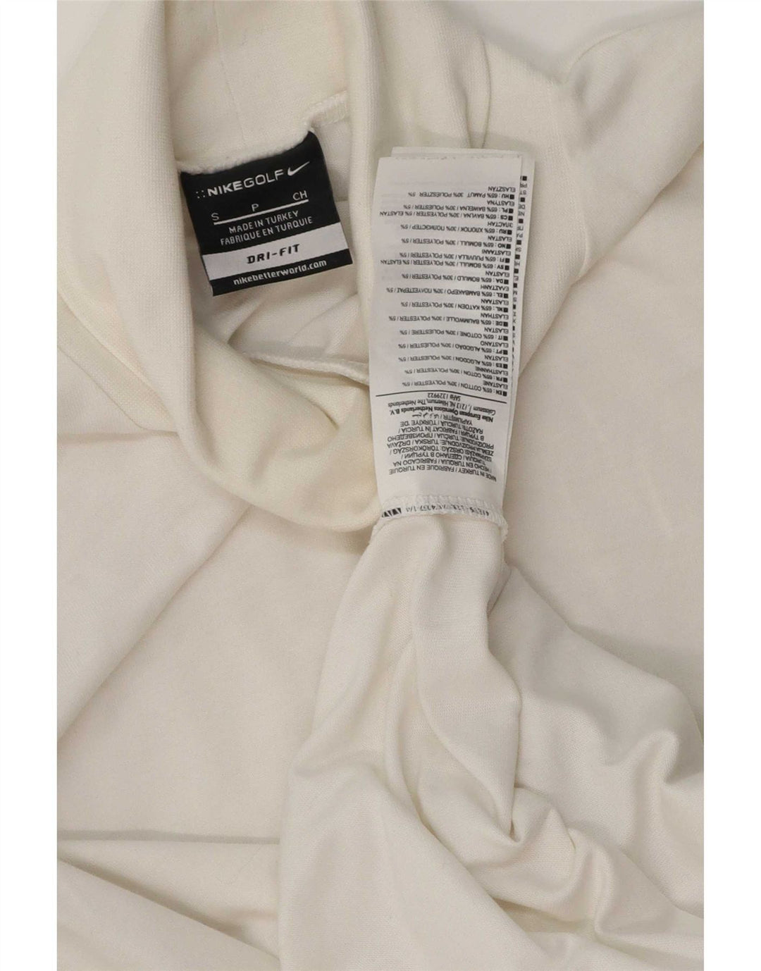 Maglia Nike Dri Fit da uomo a manica lunga piccola in cotone bianco