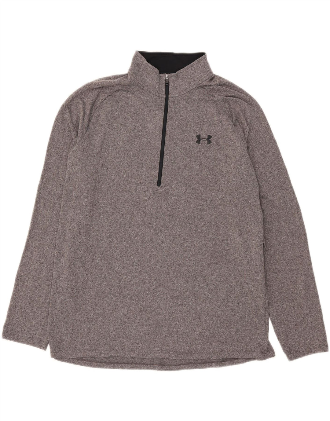 Maglietta Under Armour da uomo Heat Gear con zip e collo pullover XL grigia