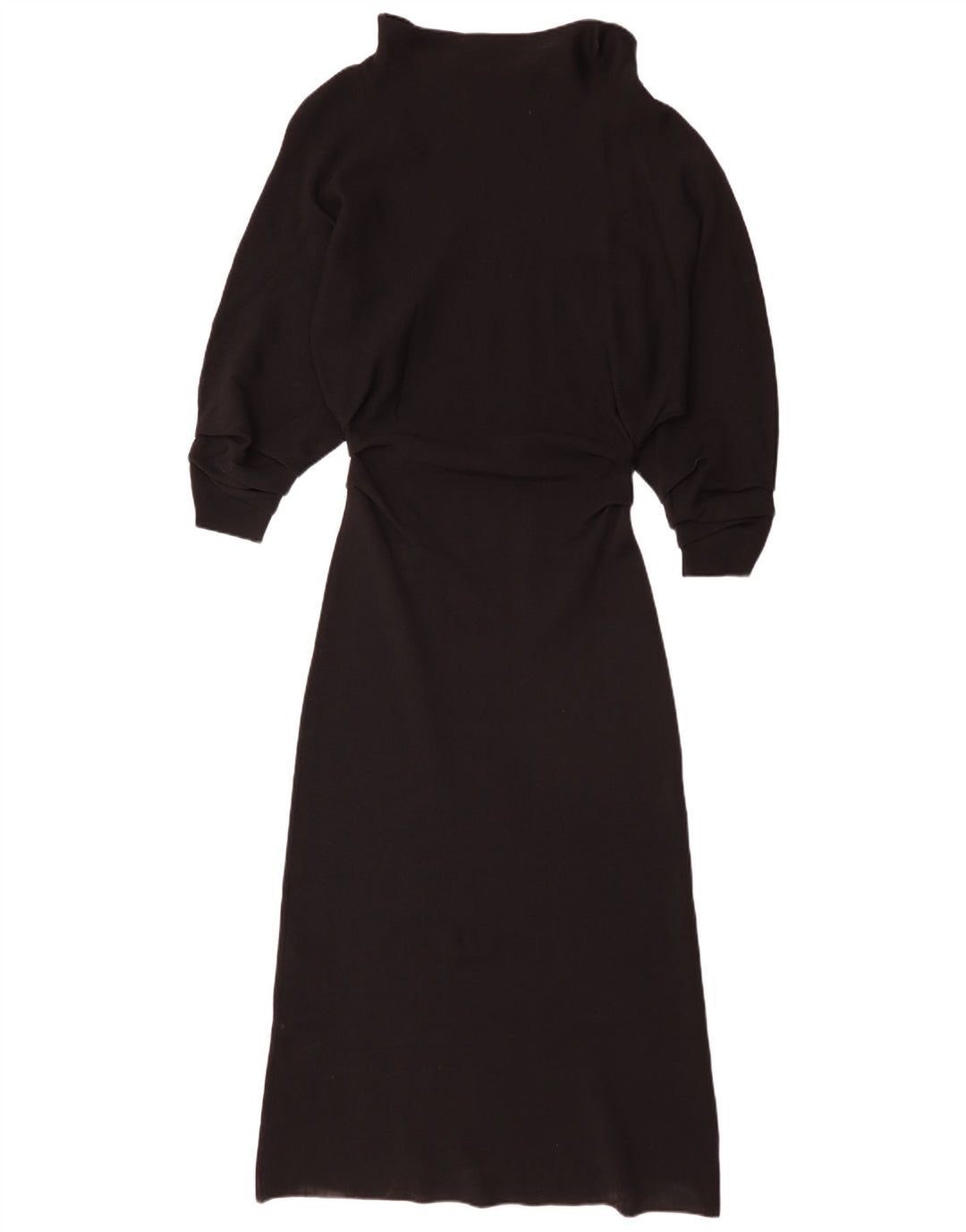 Vestito lungo a maniche lunghe da donna Zara UK 8 Small in viscosa nera
