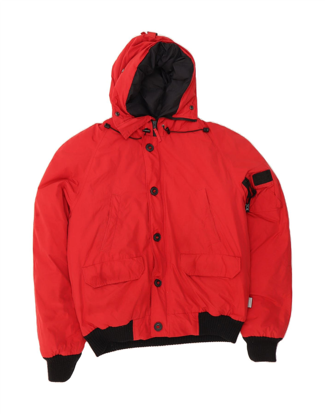DIADORA Mens Hooded Bomber Padded Jacket UK 40 Large Red Polyester Vintage Diadora and Second-Hand Diadora from Messina Hembry 