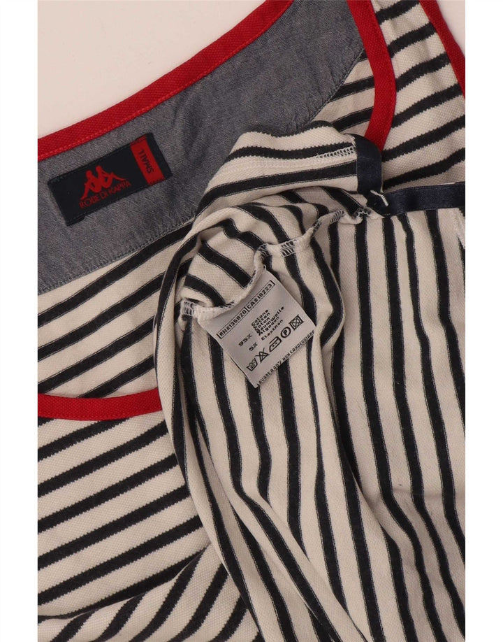Canotta da donna Kappa UK 10 piccola in cotone a righe bianche