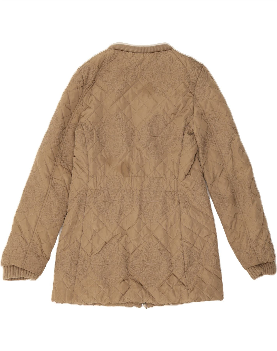 DESIGUAL Womens Quilted Jacket EU 40 Medium Brown Paisley Polyester Vintage Desigual and Second-Hand Desigual from Messina Hembry 