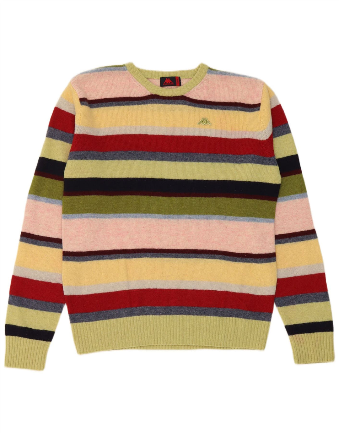 Maglione Kappa da uomo girocollo, maglione a righe grandi, in lana multicolore