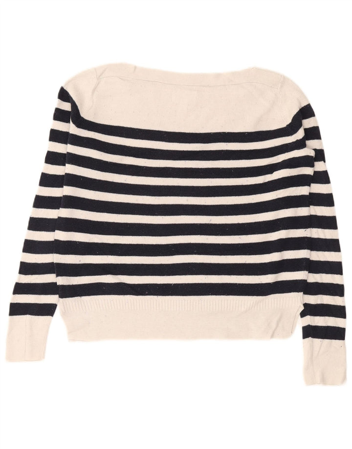 JACK WILLS Maglione oversize da donna con scollo a barca UK 8 Small Blu navy