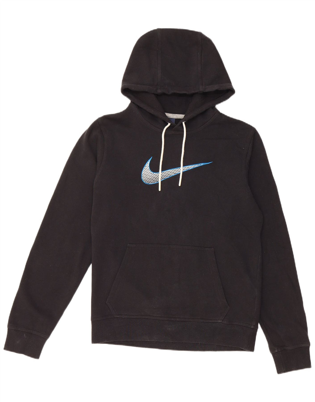 Felpa con cappuccio grafica Nike da uomo piccola in cotone nero