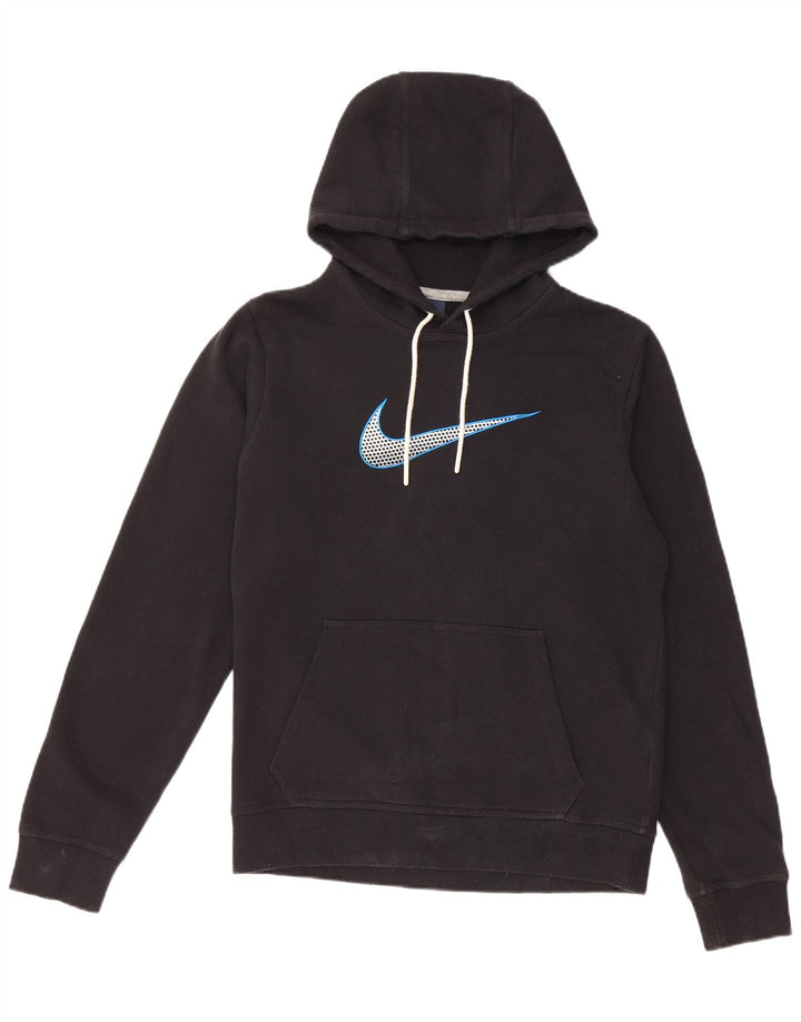 Felpa con cappuccio grafica Nike da uomo piccola in cotone nero