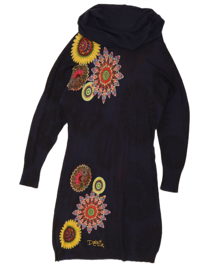 Desigual Abito da donna oversize con grafica oversize UK 14 Medio Blu Navy