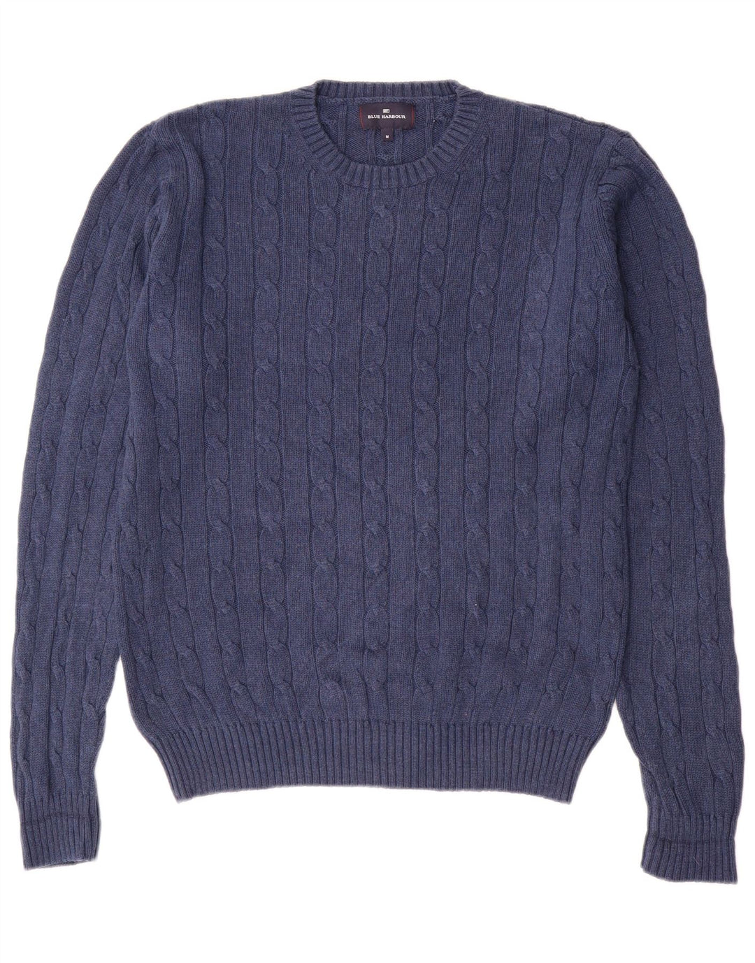 Maglione maglione girocollo da uomo Marks & Spencer blu Harbour blu navy medio